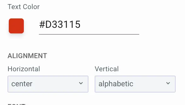 Mirata Forms Text Color and Alignment Settings