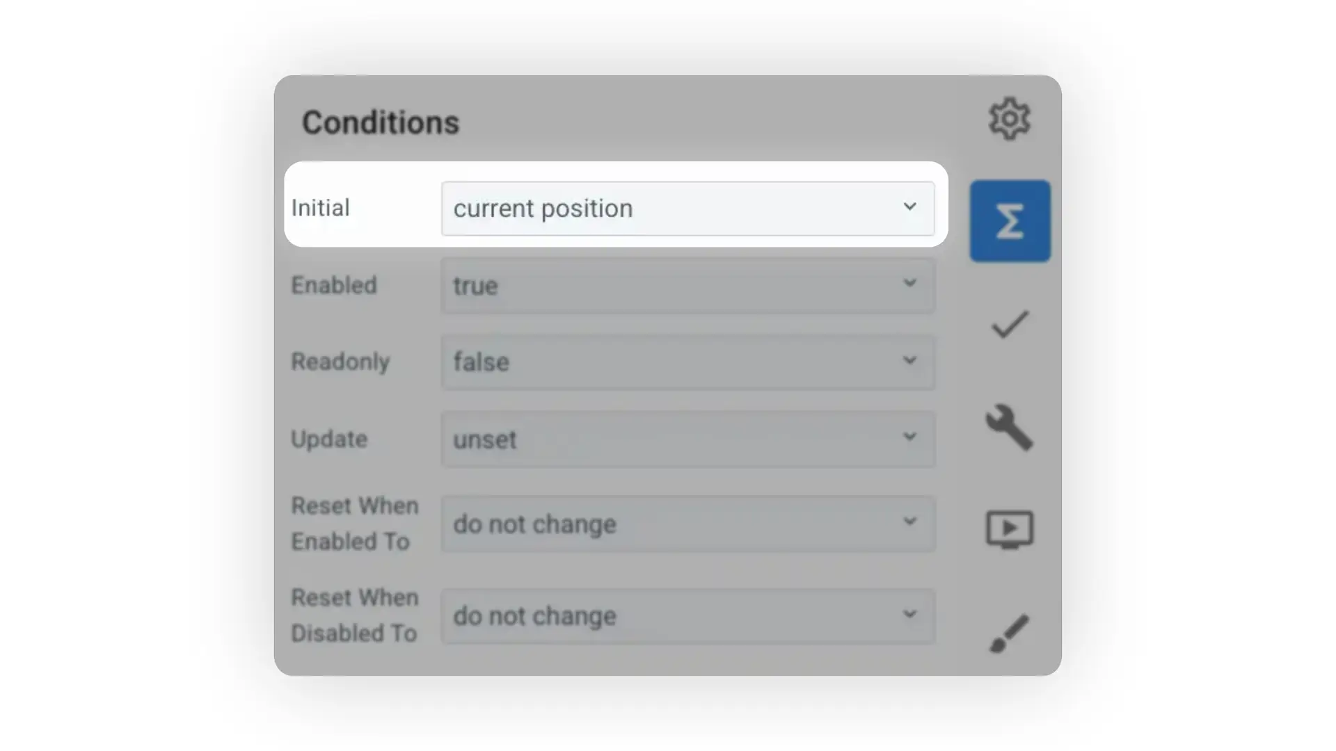 Mirata platform form conditions settings for location detection.