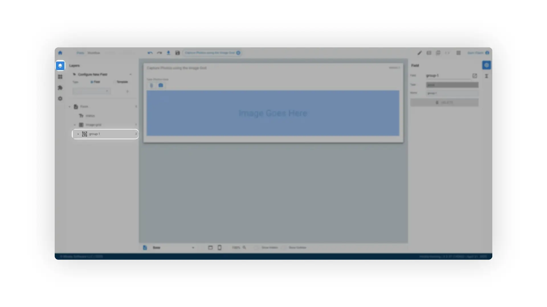 Mirata Forms feature showing Capture Photos using the Image Grid interface.