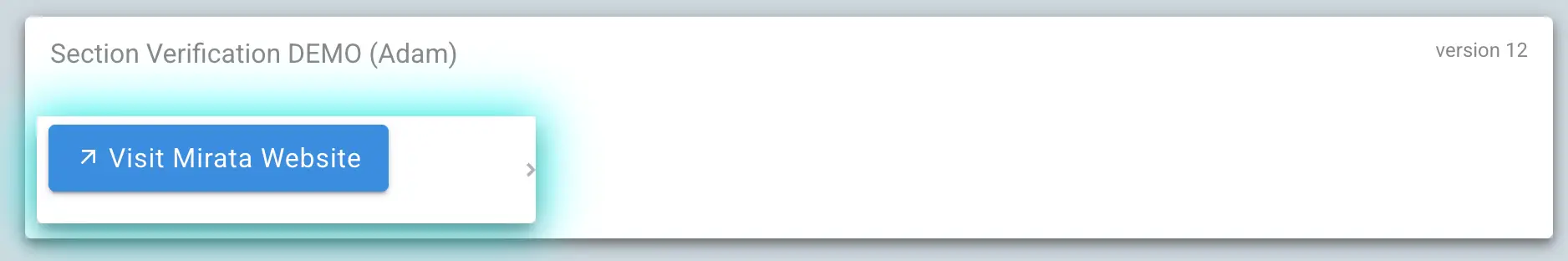 Mirata Forms Section Verification DEMO with Visit Mirata Website button