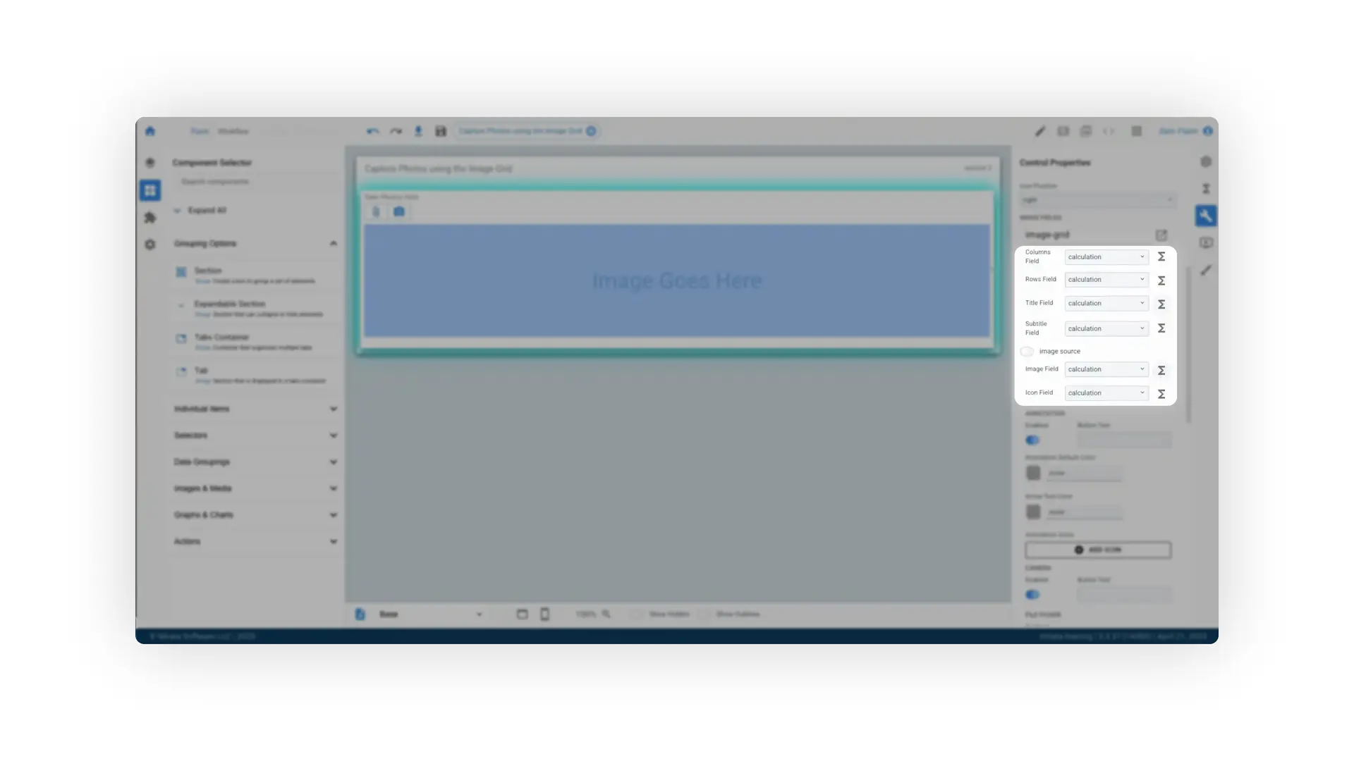 Mirata Forms feature showing Capture Photos using the Image Grid interface.