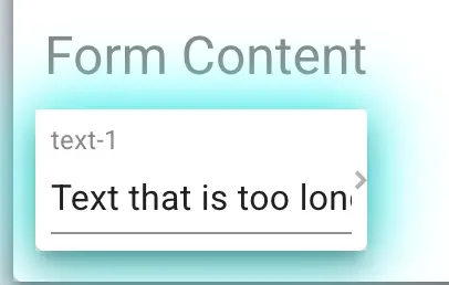 Mirata platform Form Content section with text input labeled 'text-1'.