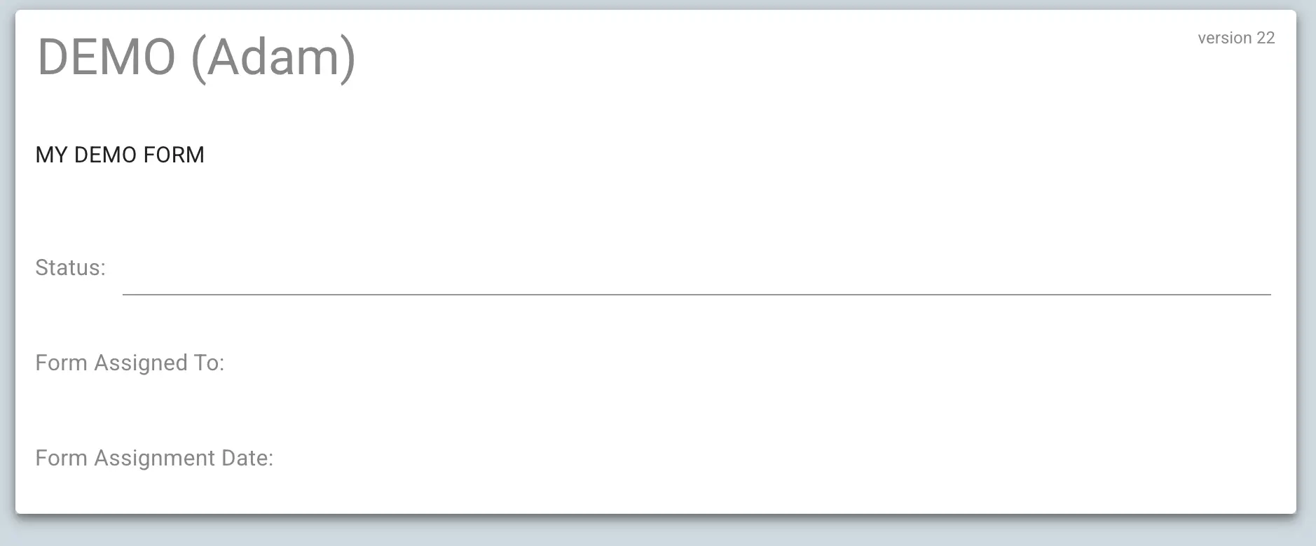 Mirata Forms - DEMO (Adam) version 22