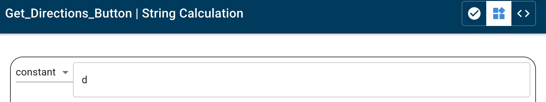 Mirata Get_Directions_Button String Calculation interface for Apple Maps integration.