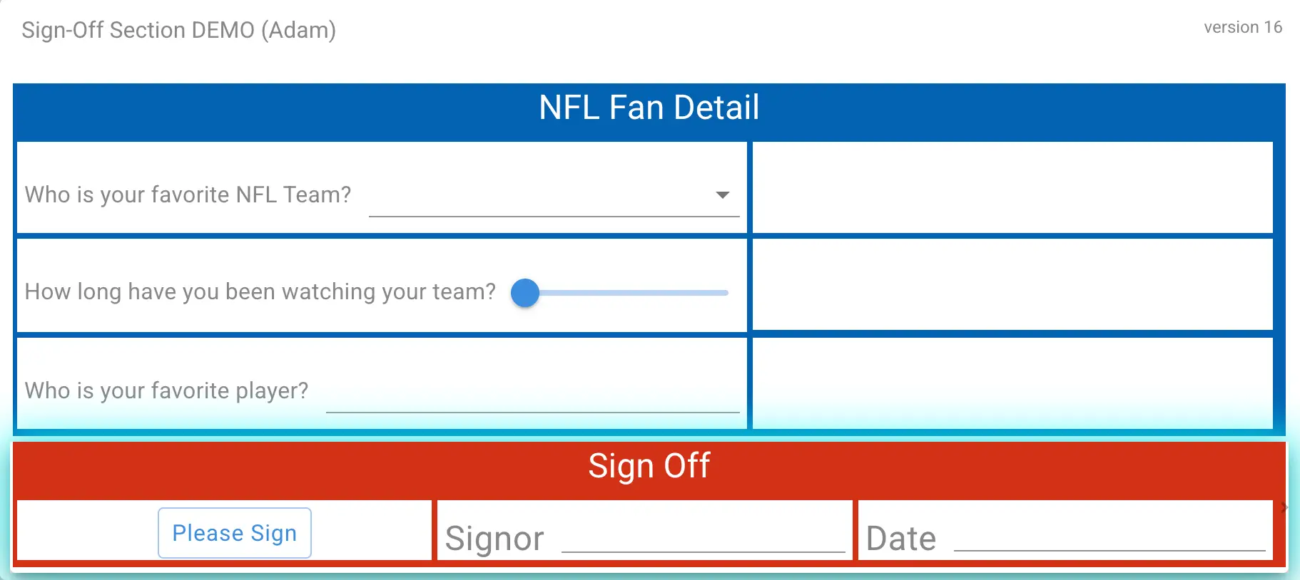 Mirata Forms - Add Sign-off Section