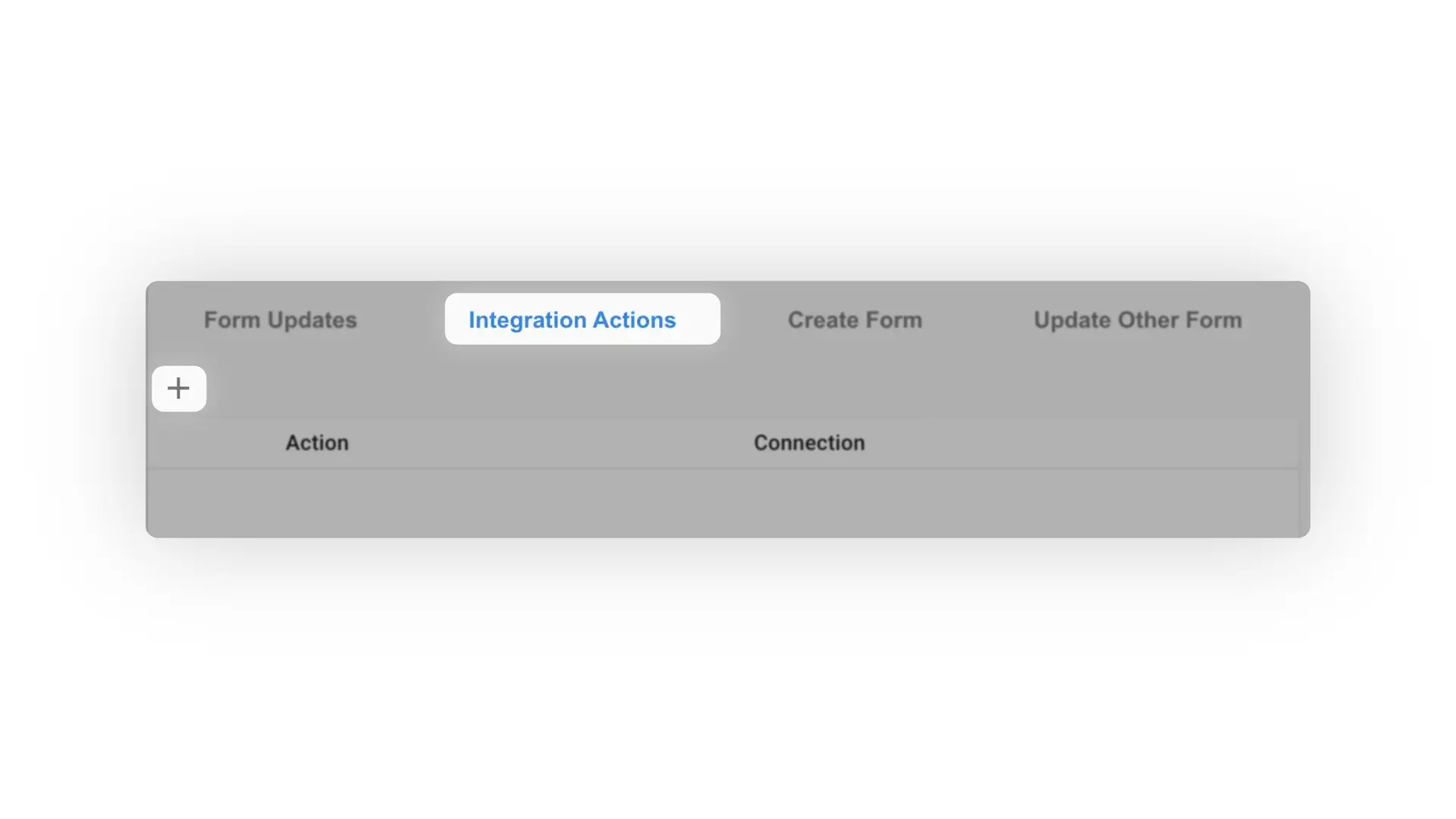 Mirata platform Integration Actions tab in Workflows feature.
