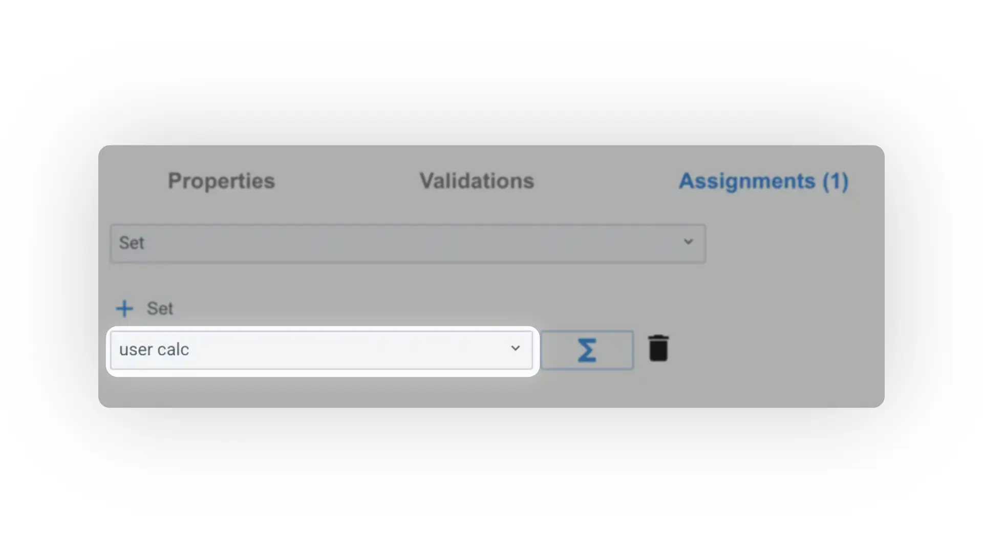 Mirata platform Assignments tab for assigning forms to a user