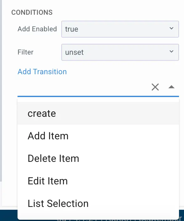 Mirata Forms Conditions for Customized List Transitions