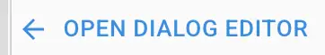 Mirata platform navigation button labeled 'OPEN DIALOG EDITOR' with a left-pointing arrow.