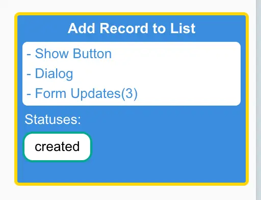 Mirata Forms feature interface for adding records to a list.