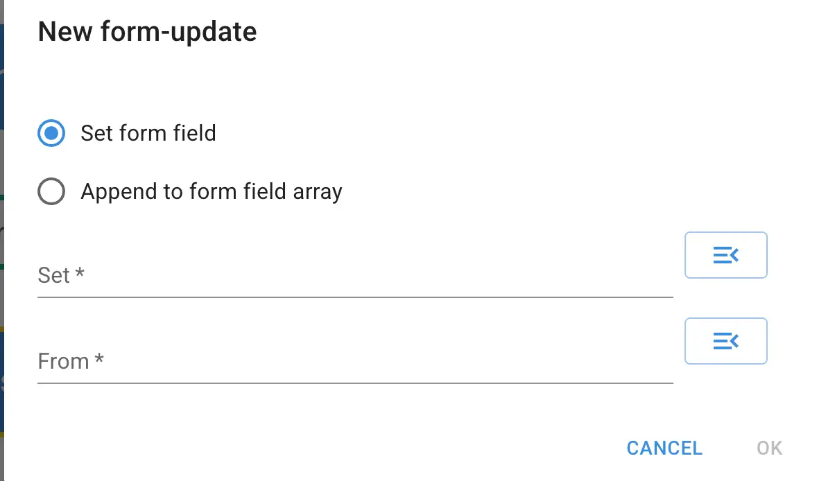 Mirata Workflows New Form-Update Screen