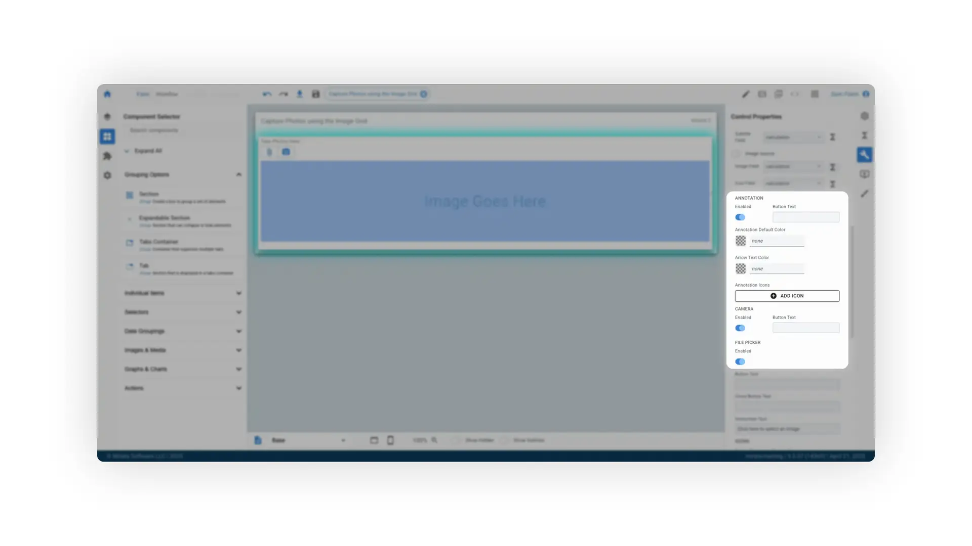 Mirata Forms feature with Image Grid and Control Properties