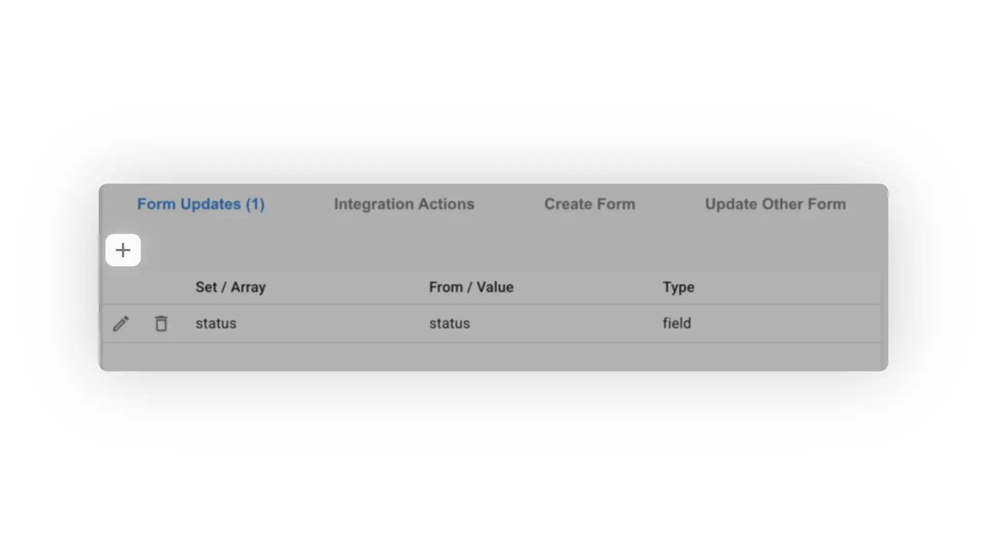 Mirata platform Form Updates section with a table showing status updates.